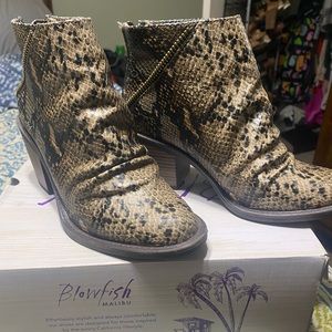 Blowfish snakeskin booties size 8. Never worn!